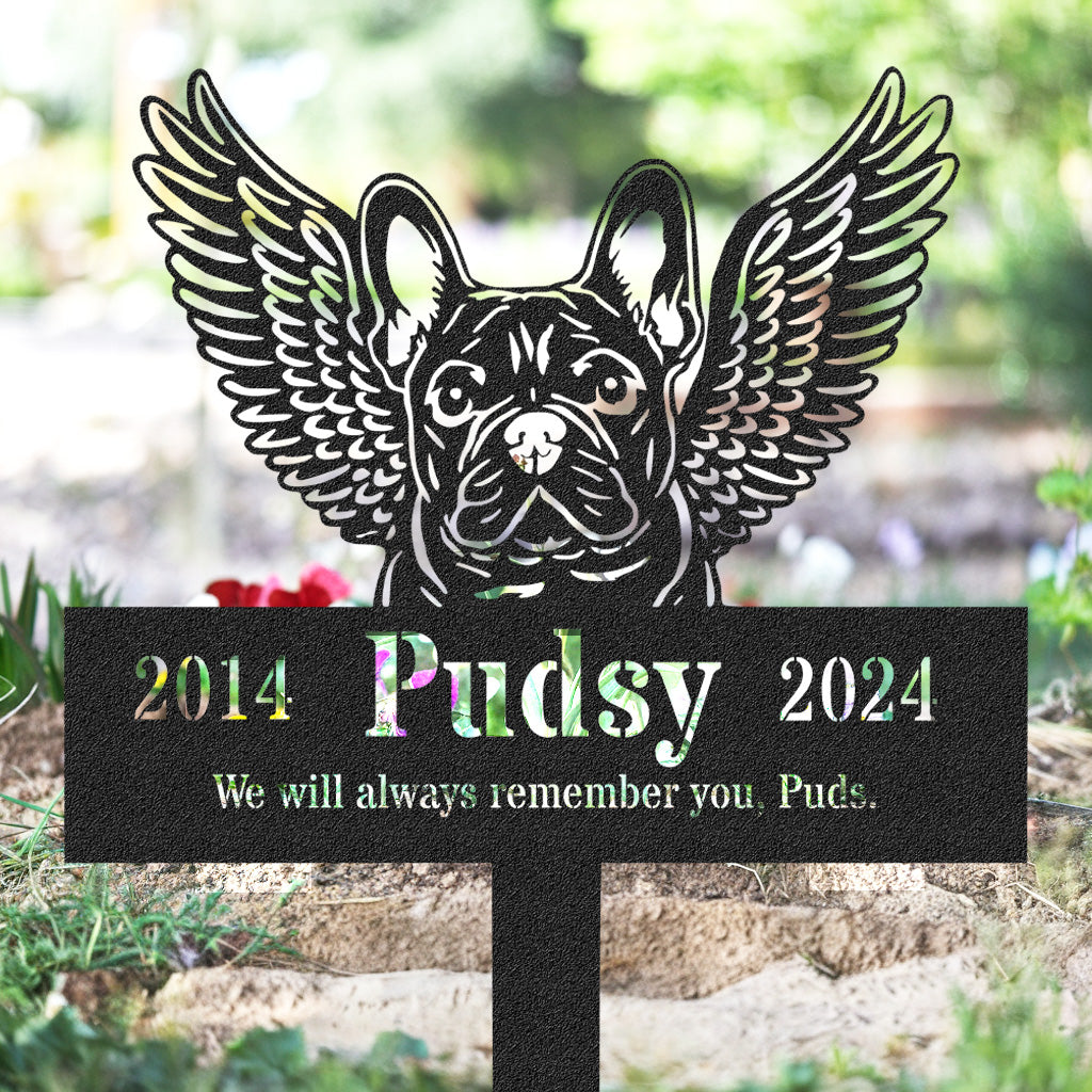 Front Facing French Bulldog Grave Marker