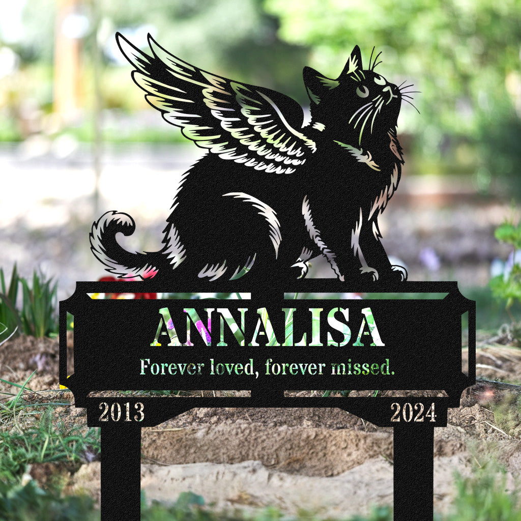 Custom Cute Cat Memorial Grave Marker