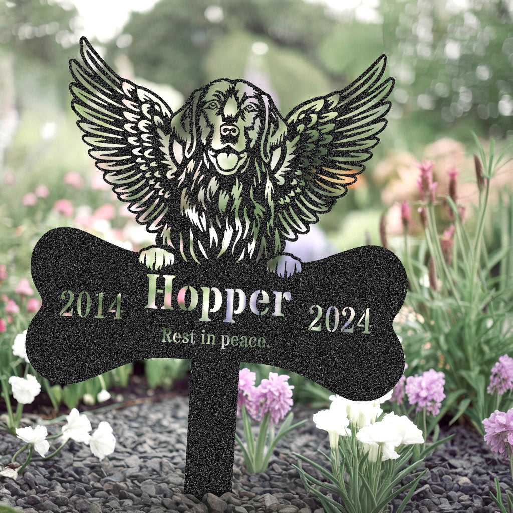 Personalized Golden Retriever Grave Marker