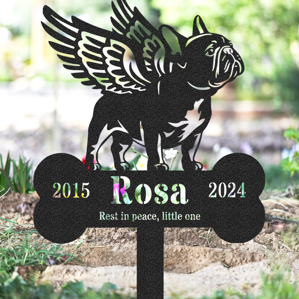 Personalized French Bulldog Grave Marker