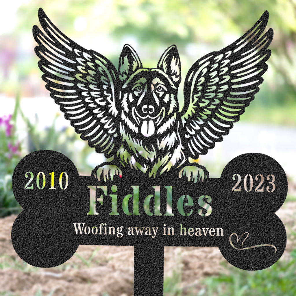 Front Facing German Shepherd Grave Marker